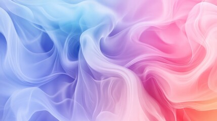 Wall Mural - A mesmerizing blend of blue and pink hues swirling together in a soft, ethereal display of fluid motion.