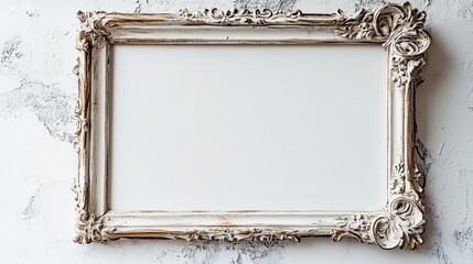 3. A vintage frame adorned with ornate details and soft, muted colors, reminiscent of an antique picture frame, its classic design offering a touch of old-world charm on the white background