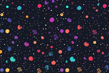 Wall Mural - Colorful Dots on a Dark Background