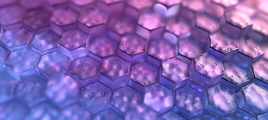 Canvas Print - Purple Geometric Backdrop with Abstract Hexagonal Shapes