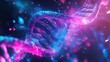 © Nathan - Close-up of a vibrant, digital DNA helix against a colorful cosmic background, showcasing scientific innovation and genetic exploration.