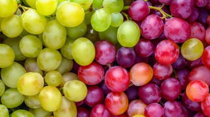 Poster - Fresh and juicy grapes in a heap, with vibrant colors and plump textures