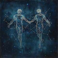 zodiac sign gemini made from constellation. astrology and zodiac