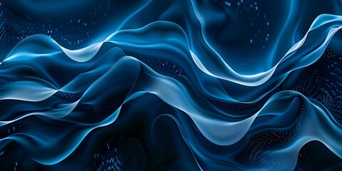 Canvas Print - Abstract background with wavy elements and dynamic style in dark blue tones.