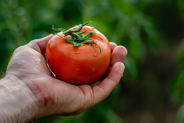 Wall Mural - Ai generated photo of person hold tasty food