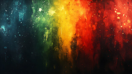 Wall Mural - Abstract grunge background with emphasis on reggae colors.