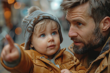 Canvas Print - Image of happy parent and child created with generative AI