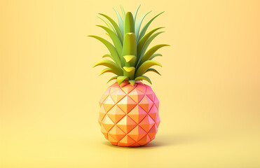 Wall Mural - Cartoon 3D pineapple fruit illustration material
