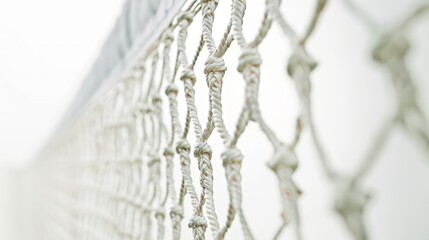 White netting with knots creating abstract pattern