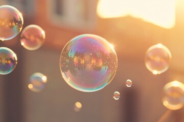 Rainbow Soap Bubbles in the Sunlight