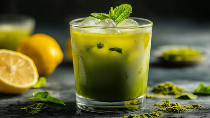 Wall Mural - fresh lemonade with mint