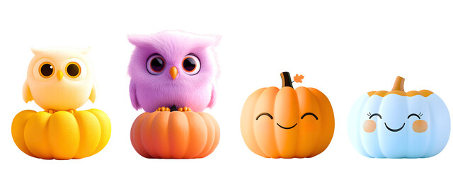 3D of Isolated spooky jack lantern with carved evil face, pumpkin decoration for autumn holiday