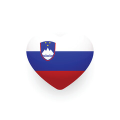 Wall Mural - National flag of Slovenia shaped as heart. Slovenian flag. Vector illustration.	
