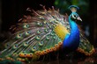 © JONATAS - Majestic dances of peacock with vibrant multicolored penalties generated by, generative IA