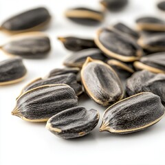 Wall Mural - Close up of Sunflower Seed isolated on white background 