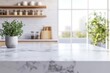 © AminaDesign - This spacious kitchen has a large marble bench and a soothing color palette, making it perfect for contemporary cooking and socializing with family and friends in a warm, inviting ambiance
