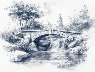 outdoor sketch, quick renderings of natural beauty