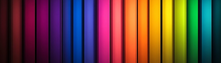 Sticker - abstract stage lights backdrop with vibrant rainbow color gradient stripes - modern and contemporary design for website banners, presentations, and social media posts.