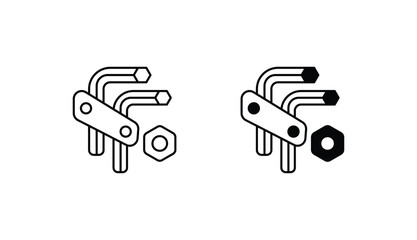 Wall Mural - Allen Keys icon design with white background stock illustration