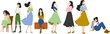 © くろねこ - 考え事をする女性のイラスト