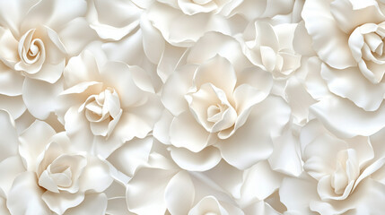 Creamy white rose petals background in soft tones