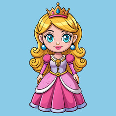 Wall Mural - vector illustration of cute beautyfull princess