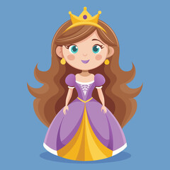 Wall Mural - vector illustration of cute beautyfull princess