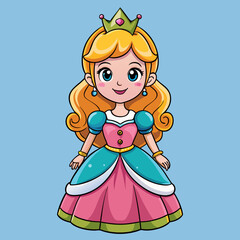 Wall Mural - vector illustration of cute beautyfull princess