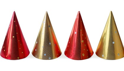 set realistic isolated party hats white background photo decoration suitable birthdays holidays celebrations