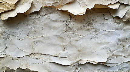 Wall Mural - Cracked and Peeling White Paint on Wall Texture