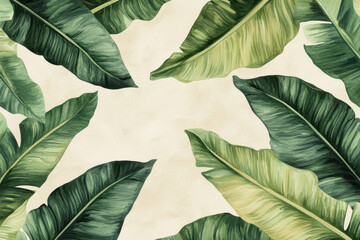 Wall Mural - Tropical Leaves Frame.