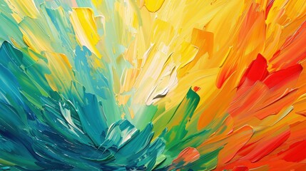 Wall Mural - Abstract Colorful Painting with Brushstrokes and Swirls