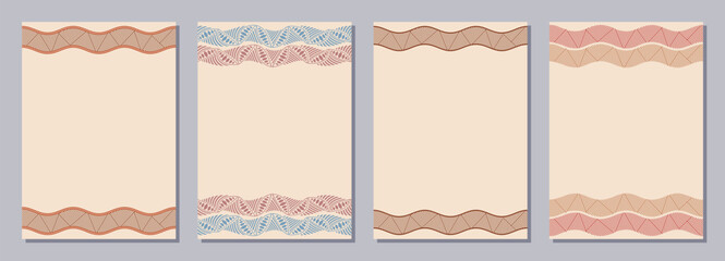 Wall Mural - set of flyers, posters, banners, placards, brochure design templates a6 size with ethnic tribal orna