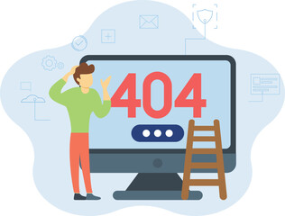 The boy is working on 404 error.
