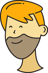 Poster - Beard Man Character Head Icon