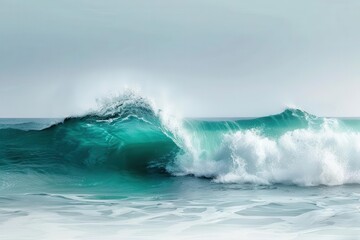  Abstract ocean waves with dynamic motion, nature background, powerful surge