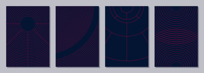 Wall Mural - set of flyers, posters, banners, placards, brochure design templates a6 size. minimal covers design.