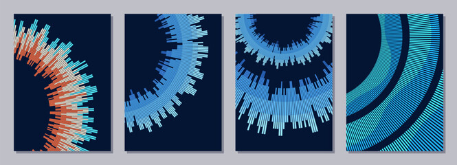 Wall Mural - set of flyers, posters, banners, placards, brochure design templates a6 size. graphic design vector 