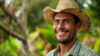 Smiling Man in a Straw Hat