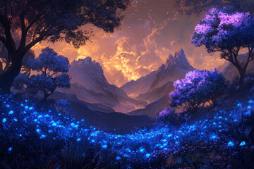 Wall Mural - Enchanted Mountain Valley.