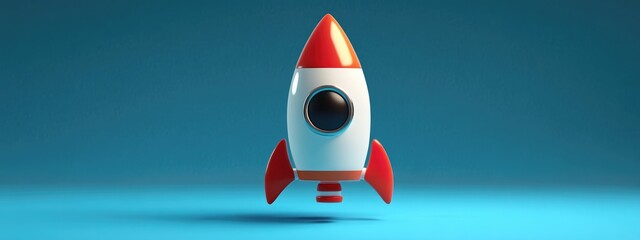 Aufkleber - Isolated cartoon rocket in 3D rendering