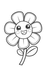 Sticker - funny flower daisy coloring