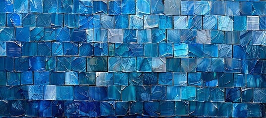A Blue Abstract Background with Rhombus Grid Patterns