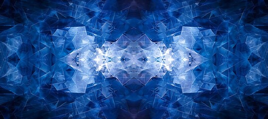 A Blue Abstract Background with Rhombus Grid Patterns