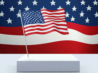 Wall Mural - 2024 United States of America Presidential Election banner. Election banner Vote 2024 with Patriotic Stars. November 5. Generative AI	