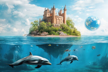 Poster - Castle Island Underwater.