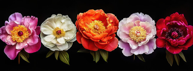 Sticker - Colorful Peonies.