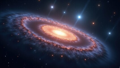 Wall Mural - Spiral galaxy with dust lanes