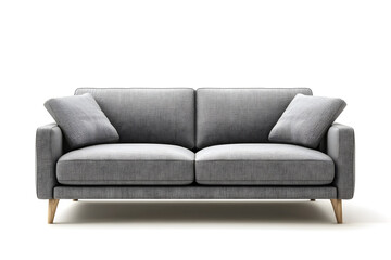 Wall Mural - Modern grey sofa isolated on white background