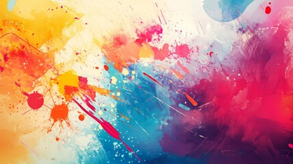 Aufkleber - A colorful abstract background with splashes of paint and irregular patterns, evoking a sense of creativity and artistic expression.